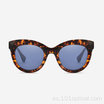 Gafas de sol de mujer de acetato redondas con forma de ojo de gato